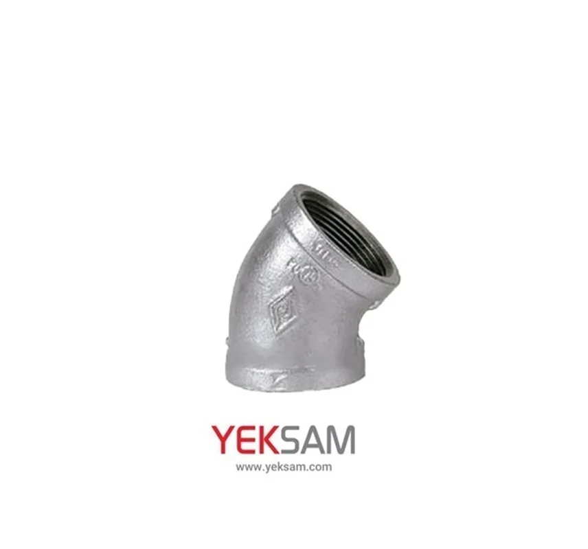 زانو 45 درجه دنده ای گالوانیزه سایز 3 اینچ مک MECH