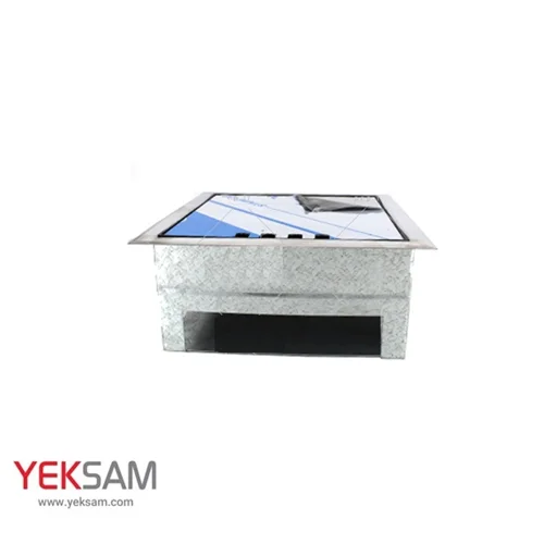 جعبه کف خواب درب استیل ابعاد 20*20 سانت ۴ پریز خور