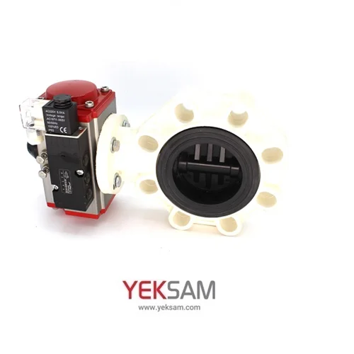 شیر پروانه ای UPVC سایز 6 اینچ با عملگر پنوماتیک