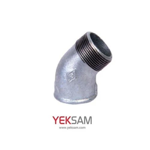 زانو چپقی ۴۵ درجه دنده ای گالوانیزه 1/2-1 اینچ مک MECH