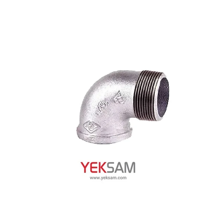 زانو تبدیلی 90 درجه دنده ای گالوانیزه سایز 3/4*1/2 اینچ مک MECH