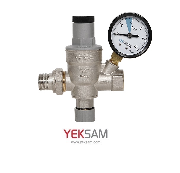 شیر پر‌کن اتوماتیک فشارشکن ترکیبی سایز 1/2 اینچ فشار 16 بار مانومتر دار