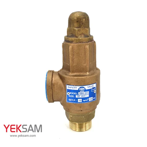 سوپاپ اطمینان برنجی ساده سایز 1/4-1 اینچ 10 بار / بخار