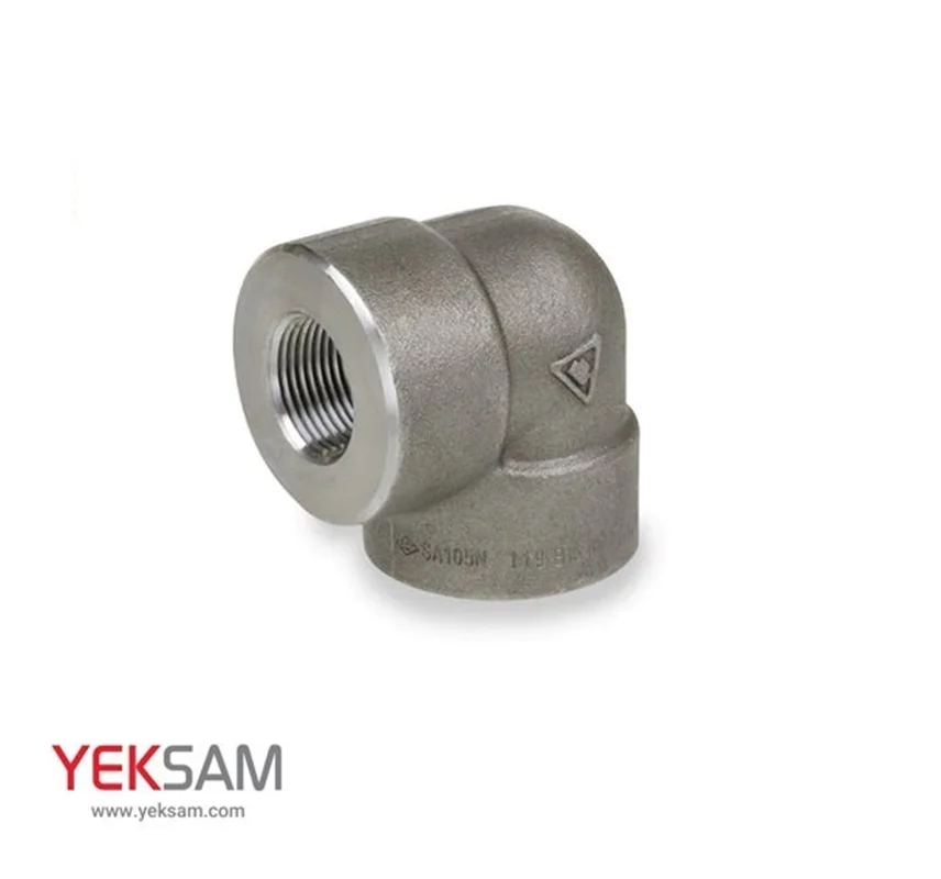 زانو 90 درجه فولادی فشارقوی دنده ای 1/4 اینچ کلاس 6000 تی تایوان