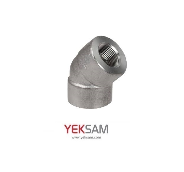 زانو 45 درجه استیل 316L فشار قوی 1 اینچ کلاس 3000 دنده ای