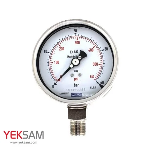 پرشر گیج صفحه 10 سانت تمام استیل 0 تا 40 بار برند ویکا