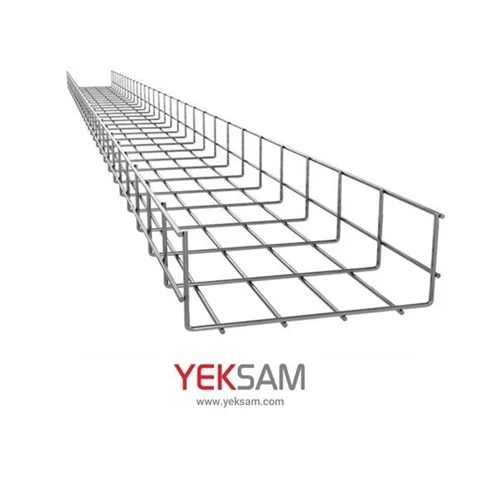 سبد کابل توری استیل 304 عرض 10 دیواره 5 سانت مفتول 3 میل شاخه دو متری