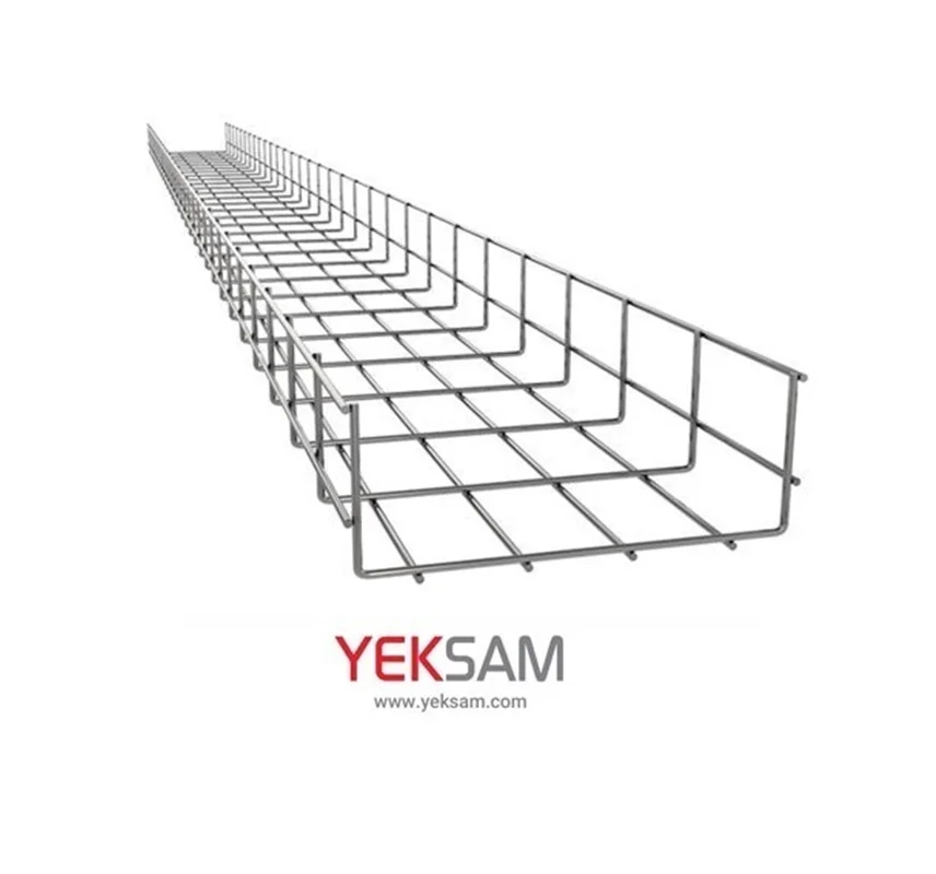 سبد کابل توری استیل 304 عرض 15 دیواره 5 سانت مفتول 3 میل شاخه دو متری