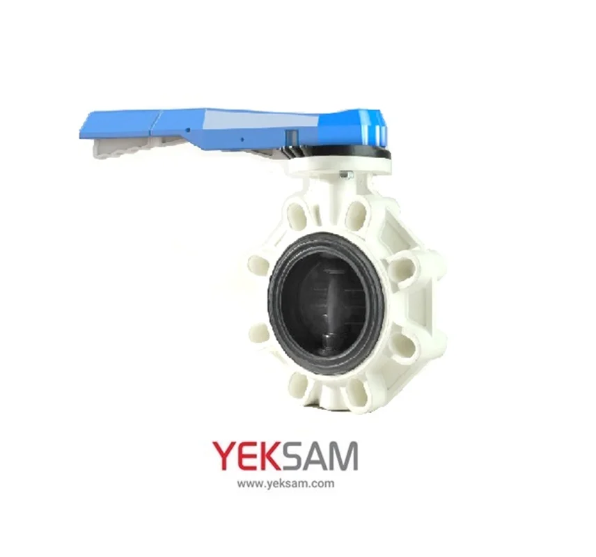 شیر پروانه ای صنعتی UPVC سایز ۶۳ ( ۲ اینچ ) اهرمی لاینر EPDM