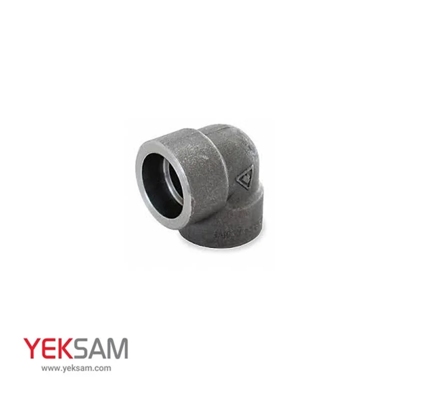 زانو 90 درجه فولادی فشارقوی ساکتی 3/8 اینچ کلاس 3000 تی تایوان